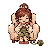 Loopi, the Loop Darling pixel-art crafting companion